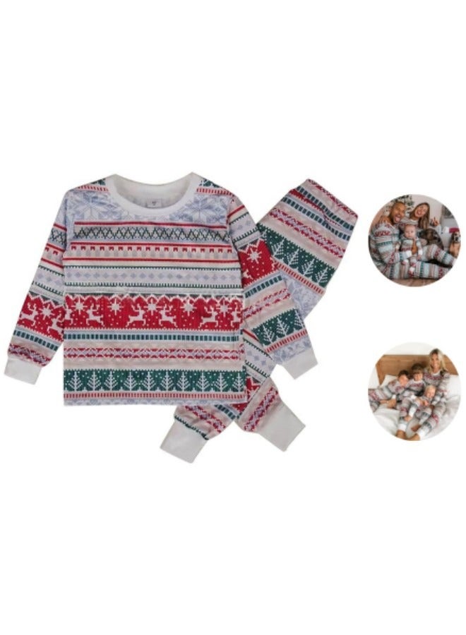 GGEROU بدلات بيجاما عائلية متطابقة بدلات بيجاما متطابقة للبالغين والأطفال والأزواج والأطفال في العطلات مهرجان ملابس نوم بأكمام طويلة مجموعات استرخاء للعطلات - Image 1