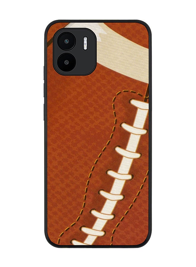 Stylizedd Rugged Black edge case for Xiaomi Redmi A2 / Xiaomi Redmi A1 Slim fit Soft Case Flexible Rubber Edges Anti Drop TPU Gel Thin Cover - Rugby Ball - Image 1