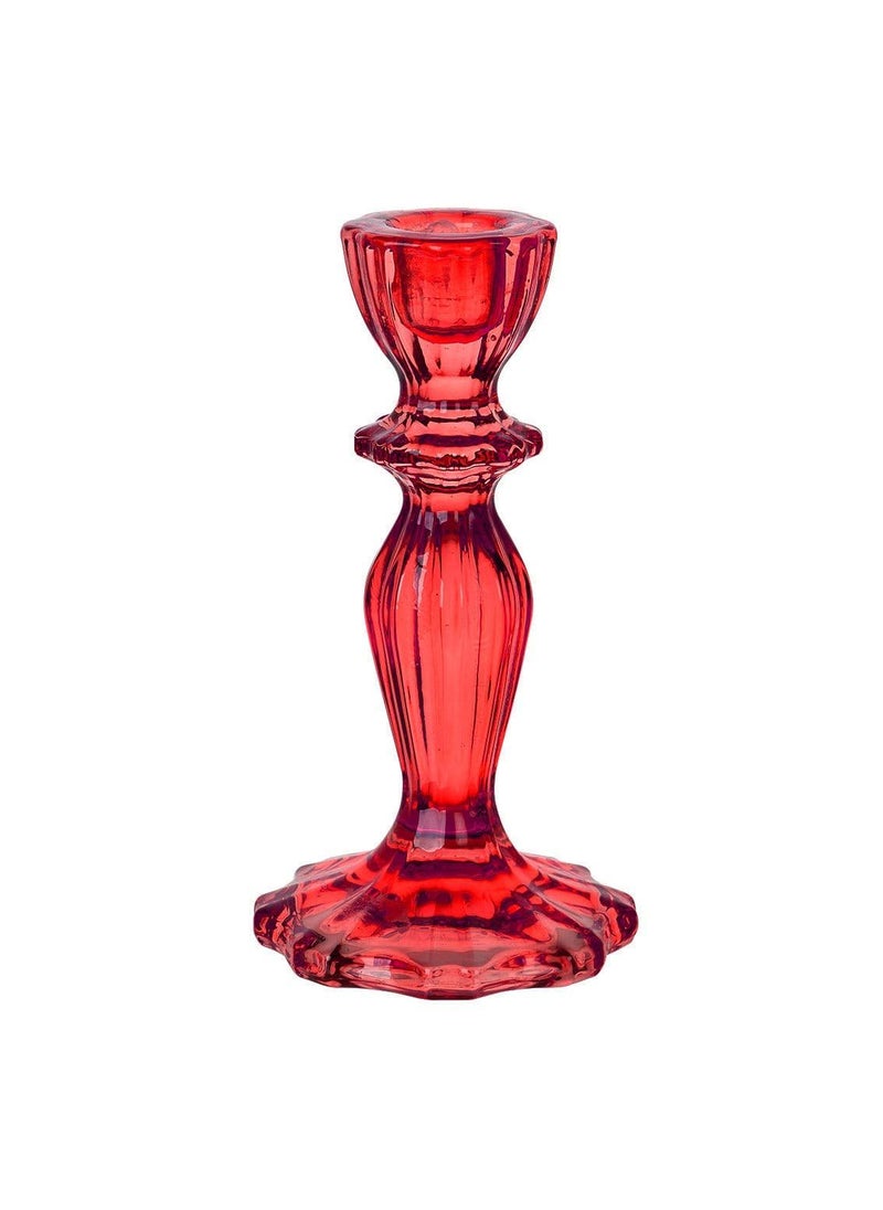 Talking Tables Talking Tables Red Glass Candlestick Holder | Decorative Taper Candle Stand for Indoor or Outdoor  Elegant Christmas Table Decorations or Home D?cor  Dinner Party  Birthday  Wedding Large  - Image 1