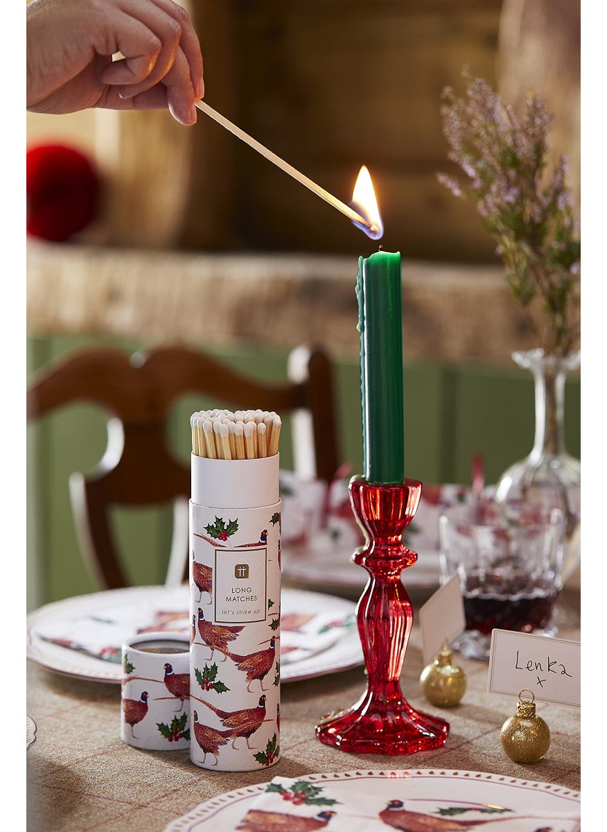 Talking Tables Talking Tables Red Glass Candlestick Holder | Decorative Taper Candle Stand for Indoor or Outdoor  Elegant Christmas Table Decorations or Home D?cor  Dinner Party  Birthday  Wedding Large  - Image 2