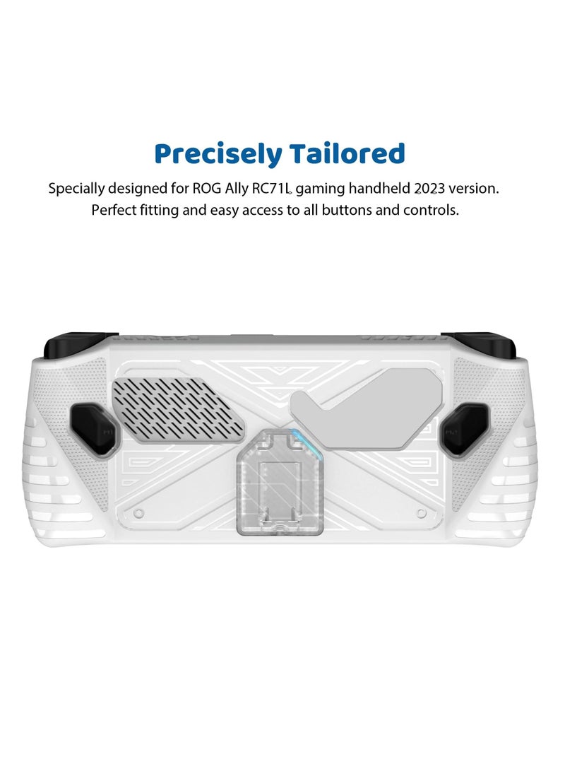 Case With Bracket Compatible with Asus ROG Ally Soft TPU Protective Cover Drop-proof Anti-shock Handheld Game Console Protective Shell (White) - Image 2