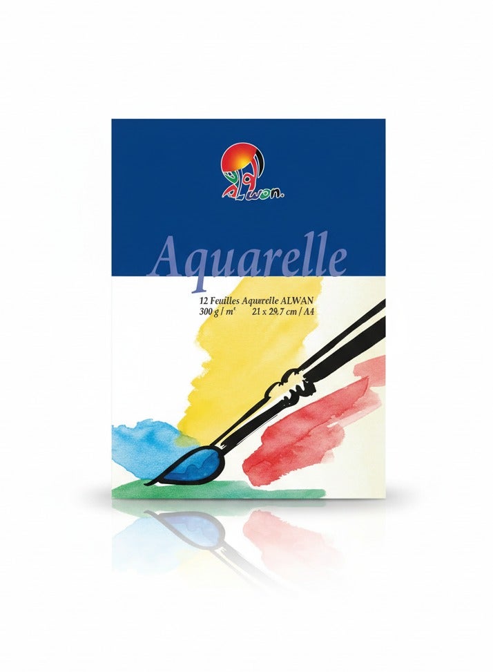 ألوان سكيتش رسم ورقي دقيق من ألوان بوزن 300 جرام وحجم A4، من 12 ورقة