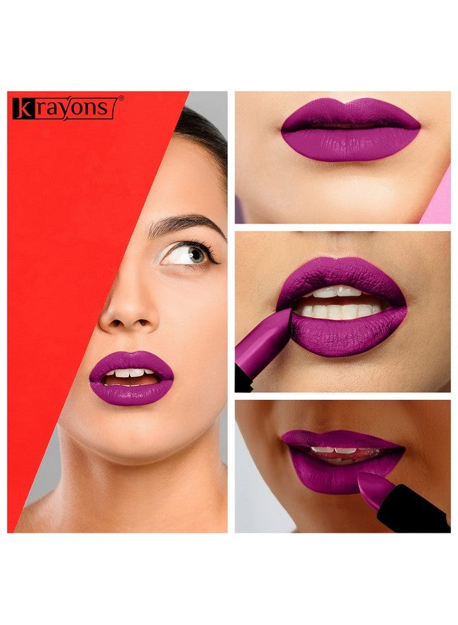 Krayons Cute Pop Matte Lipstick, Waterproof, Longlasting, Shocking Pink, French Rose, 3.5gm Each (Pack of 2) - Image 3
