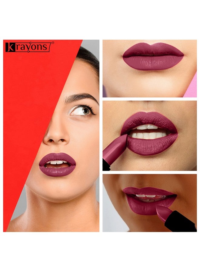 Krayons Cute Pop Matte Lipstick, Waterproof, Longlasting, Shocking Pink, French Rose, 3.5gm Each (Pack of 2) - Image 2