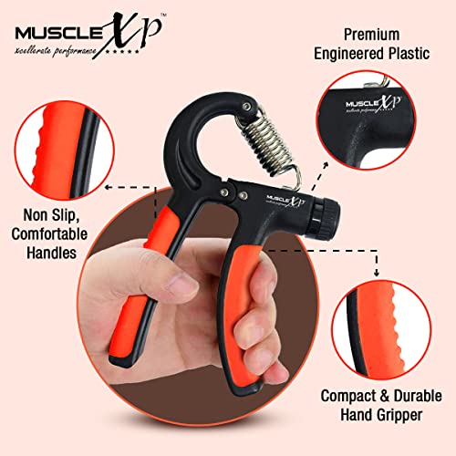 MuscleXP DrFitness+ Hand Grip Exerciser/Strengthener| Strong Compression Spring, Adjustable Hand Grip, Wrist & Hand Grip Strength Workout - Image 5