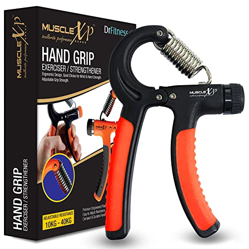 MuscleXP DrFitness+ Hand Grip Exerciser/Strengthener| Strong Compression Spring, Adjustable Hand Grip, Wrist & Hand Grip Strength Workout - Image 1