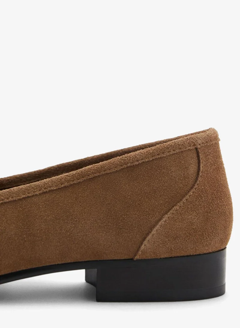 MANGO Suede moccasins with buckle