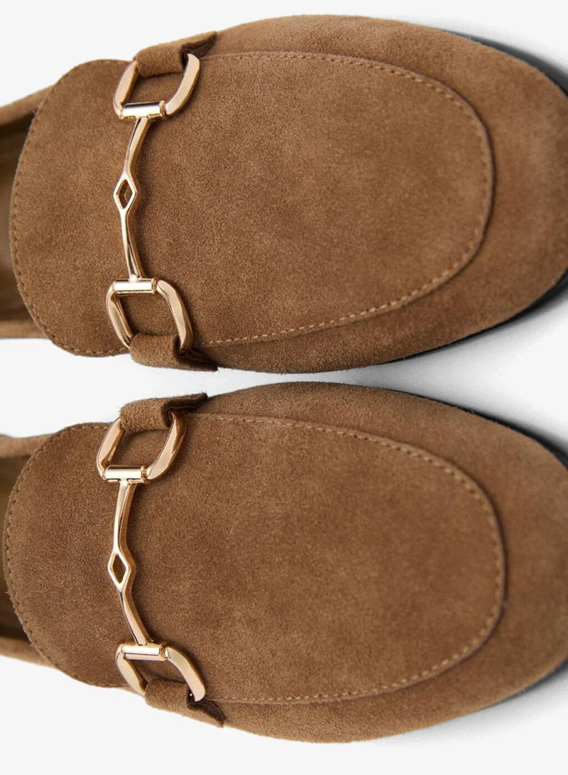MANGO Suede moccasins with buckle