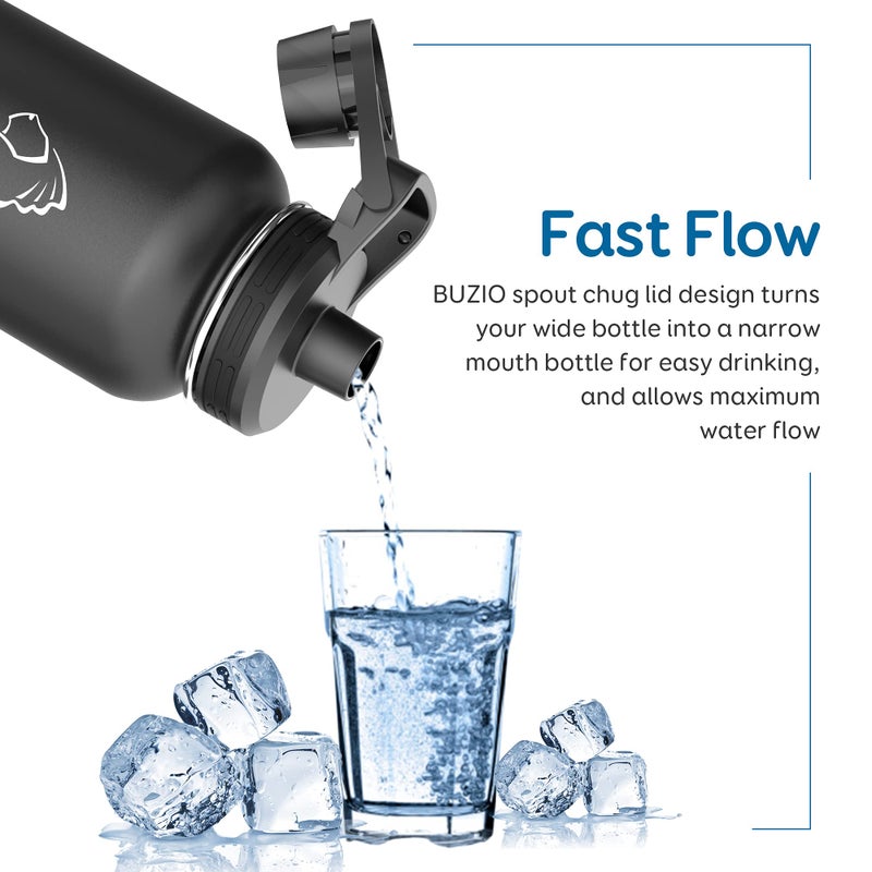 BUZIO BUZIO Spout Lid Wide Mouth Sport Water Bottles 14 22 32 40 64 87oz, Perfect Chug Lid and Other Brand Wide Mouth Bottles BPA-Free Leak-Proof Twist Spout Replacement Cap  - Image 4