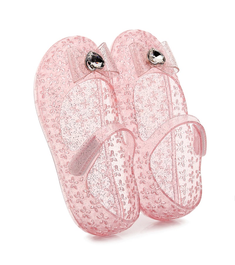 New Butterfly Knot Kids Jelly Sandals Pink 