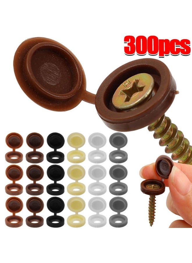 1000/100pcs Plastic Hinged Screw Cover Caps Cross Screw Snap-On Caps Fold Snap Protective Cap Furniture Decorative Nuts Cover - Image 1