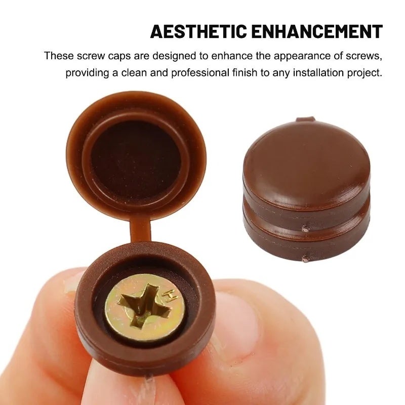 1000/100pcs Plastic Hinged Screw Cover Caps Cross Screw Snap-On Caps Fold Snap Protective Cap Furniture Decorative Nuts Cover - Image 3