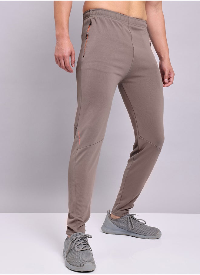 Technosport Men Brown Solid Elasticated Waistband Track Pants  - Image 2