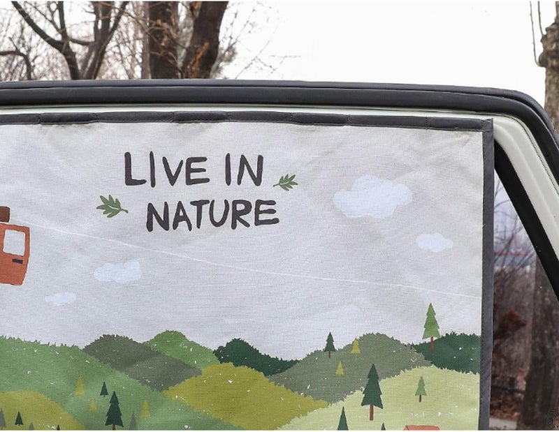 bebedeco Magnetic Car Sun Shade Curtain for Side Window – Sun Blocker and UV Protector for Baby, Kids, and Pets – Universal Fit with Built-in Magnets for Steel-Framed Door (Bebe Forest) - Image 4