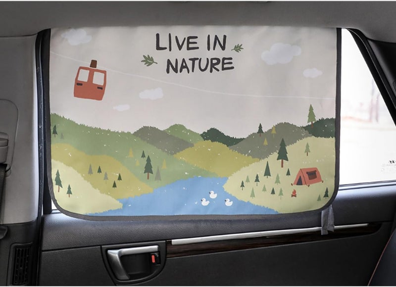 bebedeco Magnetic Car Sun Shade Curtain for Side Window – Sun Blocker and UV Protector for Baby, Kids, and Pets – Universal Fit with Built-in Magnets for Steel-Framed Door (Bebe Forest) - Image 5