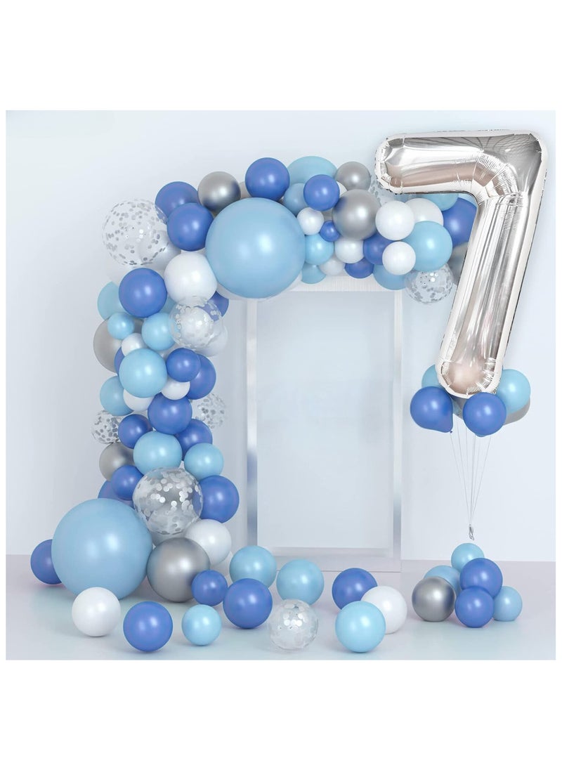 KATCHON Silver Number 7 Balloon for 7th Birthday Decorations  - Image 3