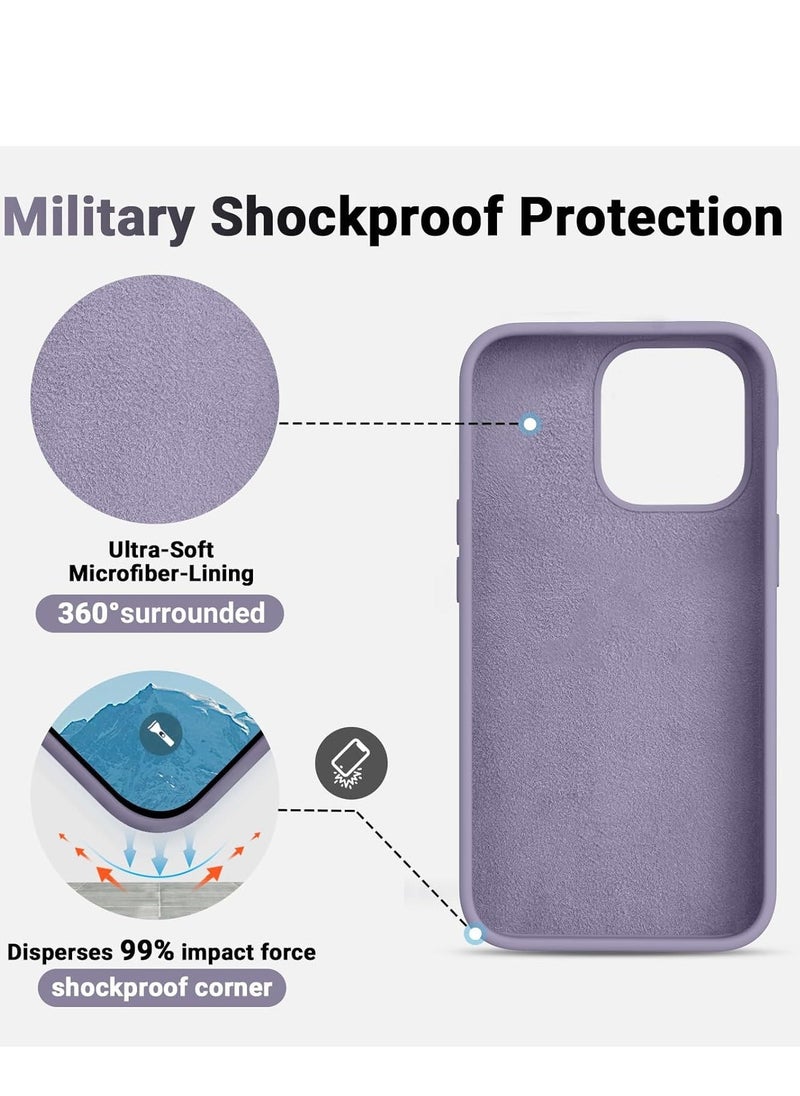 Raxoom [3 in 1] for iPhone 15 Pro Max Case with 9H Tempered Glass Screen Protector, Liquid Silicone Shockproof Protective Case,Slim Phone Cover for iPhone 15 Pro Max (iphone 15 Pro Max, Light Gray) - Image 3