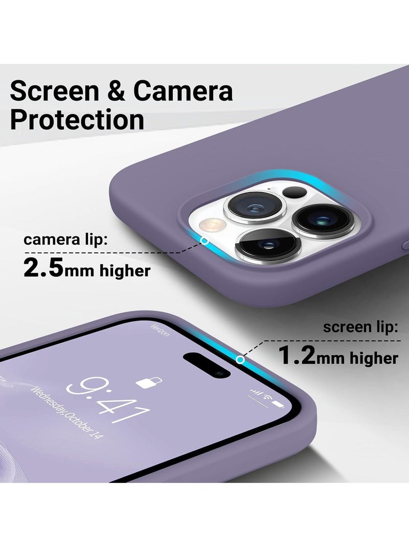 Raxoom [3 in 1] for iPhone 15 Pro Max Case with 9H Tempered Glass Screen Protector, Liquid Silicone Shockproof Protective Case,Slim Phone Cover for iPhone 15 Pro Max (iphone 15 Pro Max, Light Gray) - Image 2