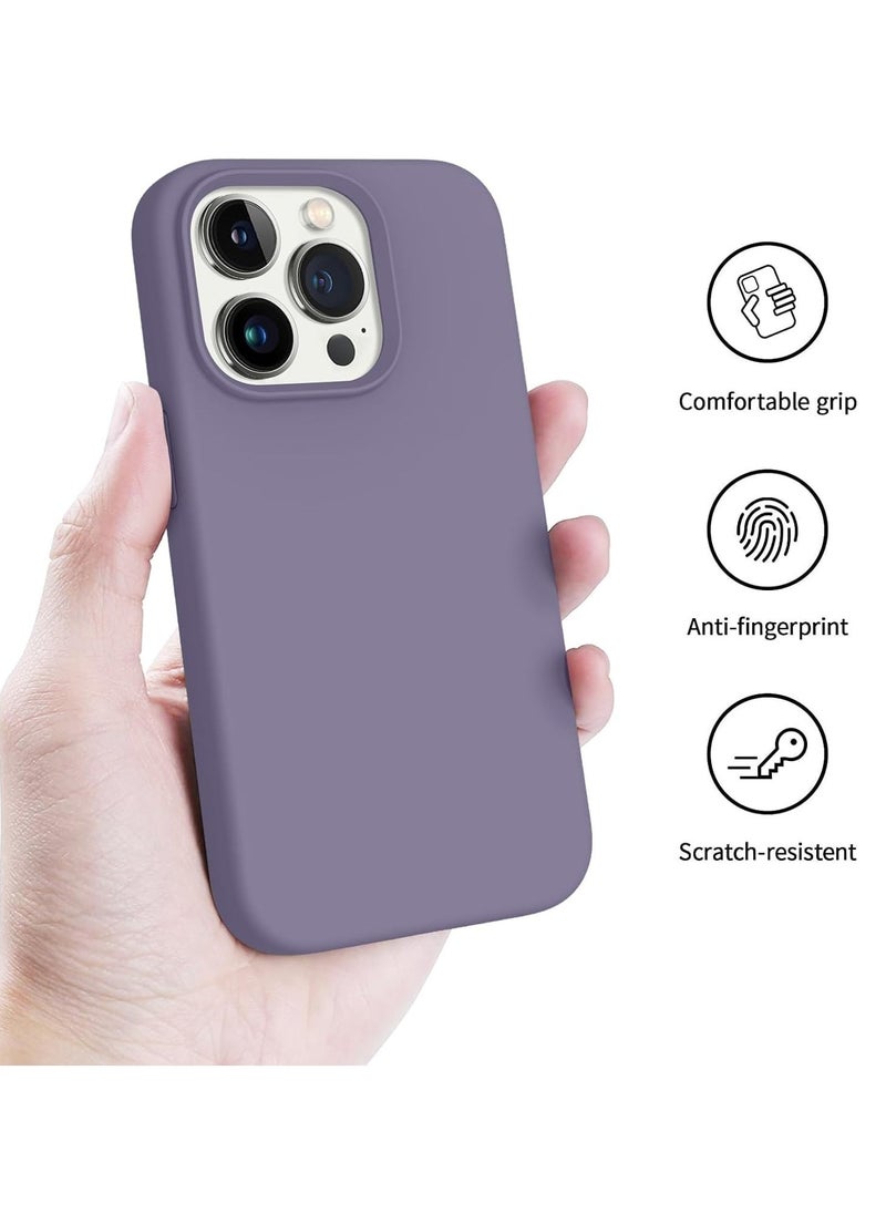 Raxoom [3 in 1] for iPhone 15 Pro Max Case with 9H Tempered Glass Screen Protector, Liquid Silicone Shockproof Protective Case,Slim Phone Cover for iPhone 15 Pro Max (iphone 15 Pro Max, Light Gray) - Image 4