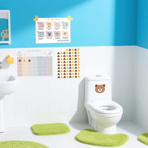 Boqon 17 Pcs Sticker Chart for Kids Potty Training, Daily Record Potty Training Sticker Chart for Girls with Poop and Pee Stickers Toilet Train Reward Charts for Toddlers Boy Girl (Chart17) - Image 3
