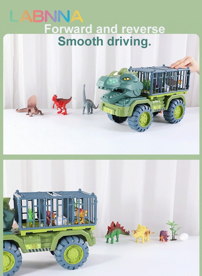 LABNNA Dinosaur Cars Truck Toys for Kids with 15 Dinosaur Figures, 1 Tree 1 Egg, Jurassic Play Set for Boys and Girls Birthday Gift,Dinosaur Transport Car Carrier Truck Toddler Toy - Image 4