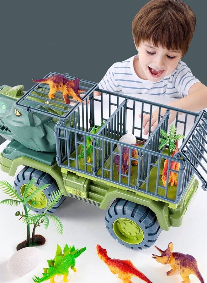 XNC Dinosaur Cars Truck Toys for Kids with 15 Dinosaur Figures, 1 Tree 1 Egg, Jurassic Play Set for Boys and Girls Birthday Gift,Dinosaur Transport Car Carrier Truck Toddler Toy - Image 5