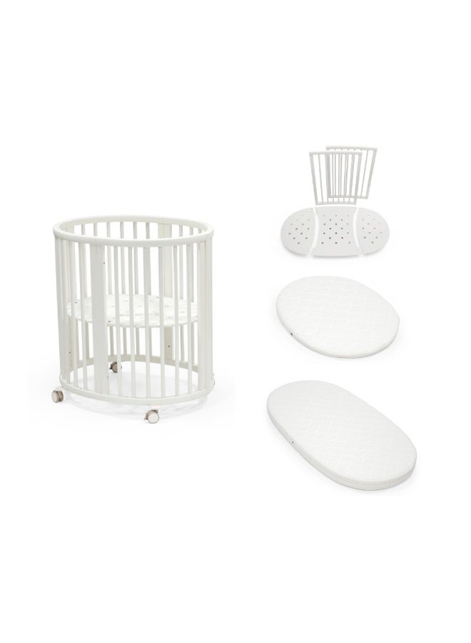 Stokke Sleepi Mini White + Extension + Mini & Bed Mattress - Image 1