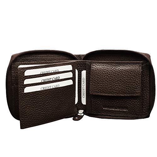 ABYS Genuine Leather Dark Brown Men's Card Holder,7 Slots Card Holder for Women(8549DB) - Image 3