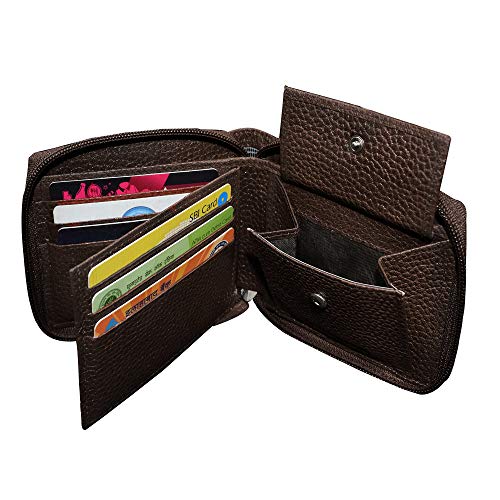 ABYS Genuine Leather Dark Brown Men's Card Holder,7 Slots Card Holder for Women(8549DB) - Image 5