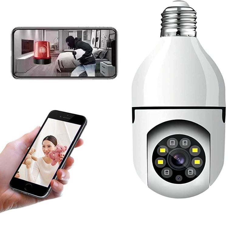 SIOVS WiFi Wireless CCTV Camera 1080p Bulb Shape PTZ V380 Pro Security Camera with LED Lights Auto Tracking Motion Detection and Two Way Audio Night Vision Remote Viewing Indoor Camera  - Image 1