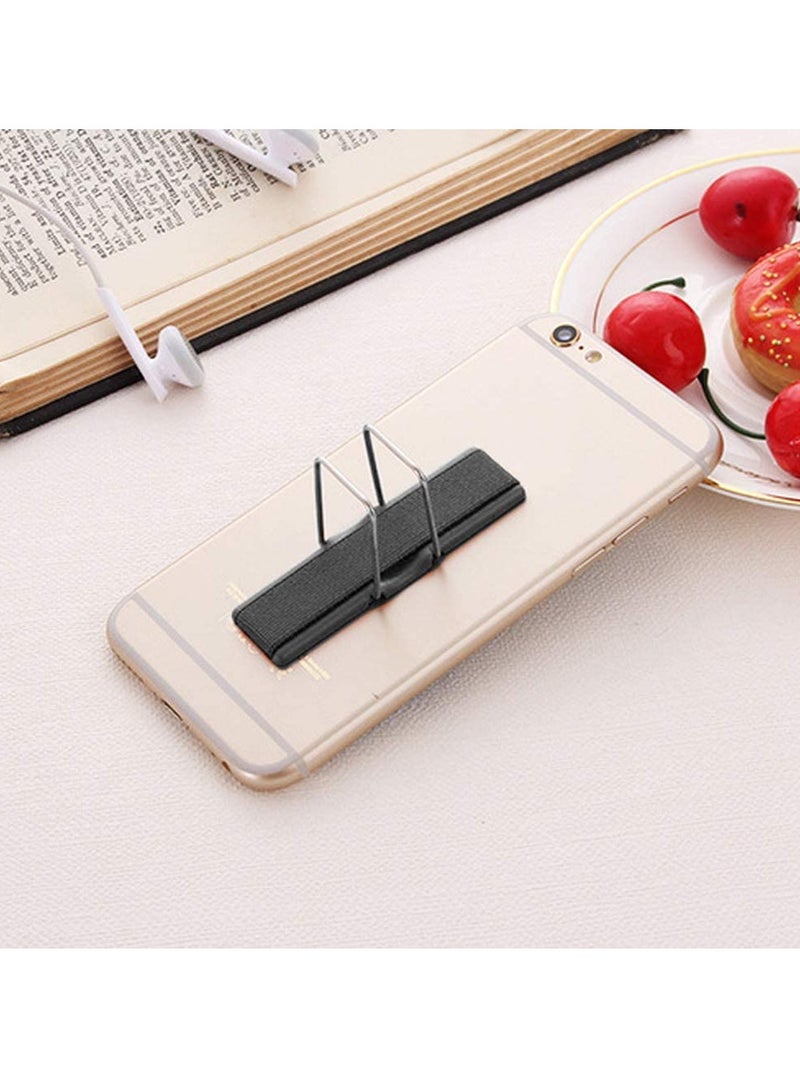 VIUAUAX 3 قطع حزام هاتف، حزام إصبع الهاتف، حامل إصبع الهاتف الخلفي مع حامل إصبع مرن عالمي للهاتف (أسود فضي وردي ذهبي) - Image 5