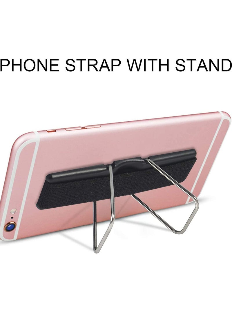 VIUAUAX 3 قطع حزام هاتف، حزام إصبع الهاتف، حامل إصبع الهاتف الخلفي مع حامل إصبع مرن عالمي للهاتف (أسود فضي وردي ذهبي) - Image 3