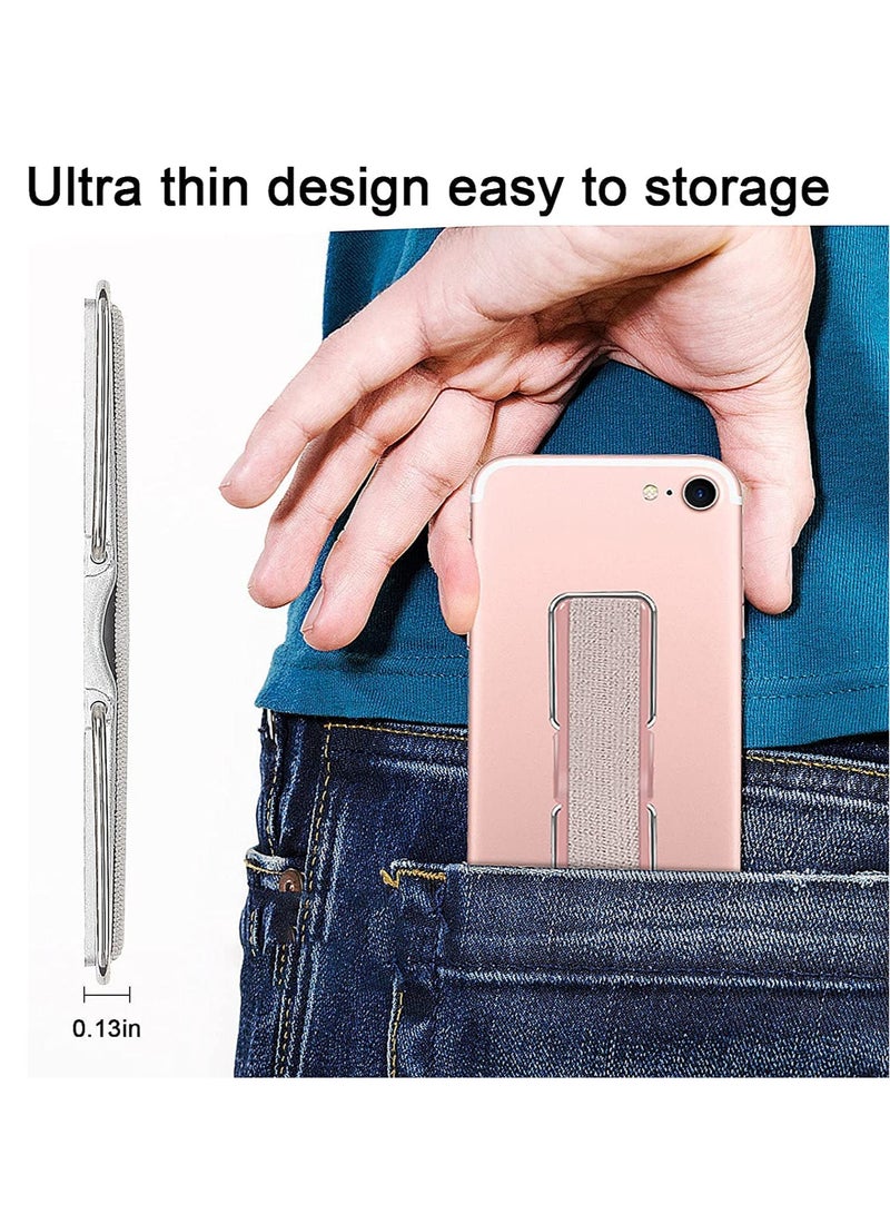 VIUAUAX 3 قطع حزام هاتف، حزام إصبع الهاتف، حامل إصبع الهاتف الخلفي مع حامل إصبع مرن عالمي للهاتف (أسود فضي وردي ذهبي) - Image 2