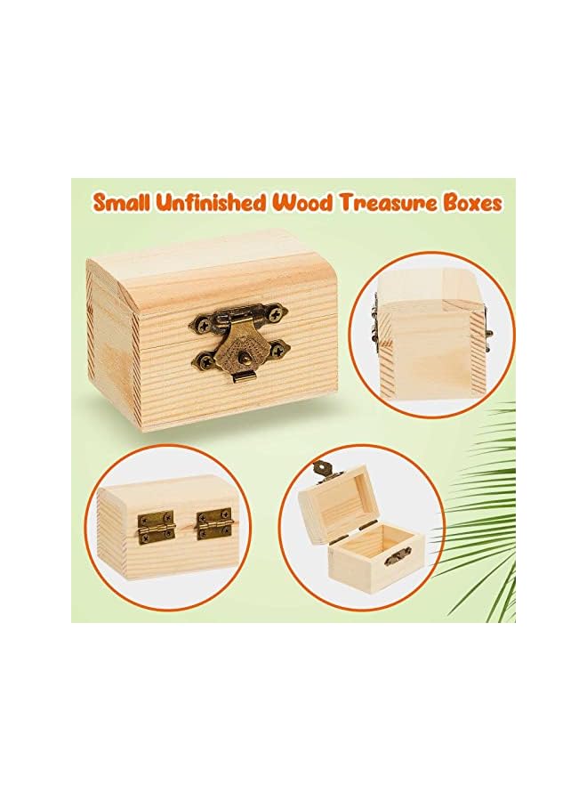 The Bros 10PCS Miniature Wooden Chest, Unfinished Treasure Chest Box Pirate Treasure Box DIY Craft Container Lockable Keepsake Box Party Favor Chest for DIY Crafts Home Decor Props, 2.3 x 1.5 x 1.5 Inch - Image 5
