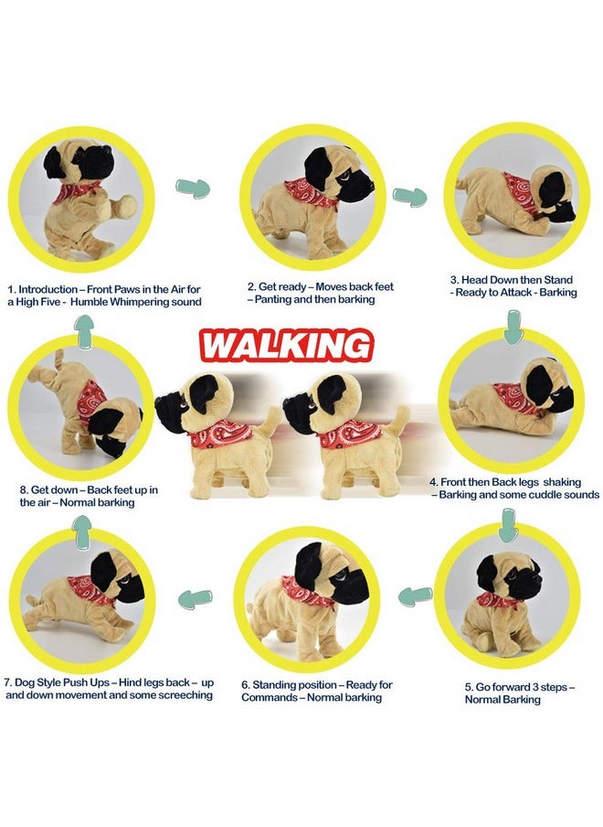 WEofferwhatYOUwant Pug Daddy & Pug Puppy - Plush Electronic Toy Dogs - Touch And Sound, Plays Tricks, Barks, And Cuddles. Enjoy Both Pugs Together. Ages 18 Months And Older  - Image 2