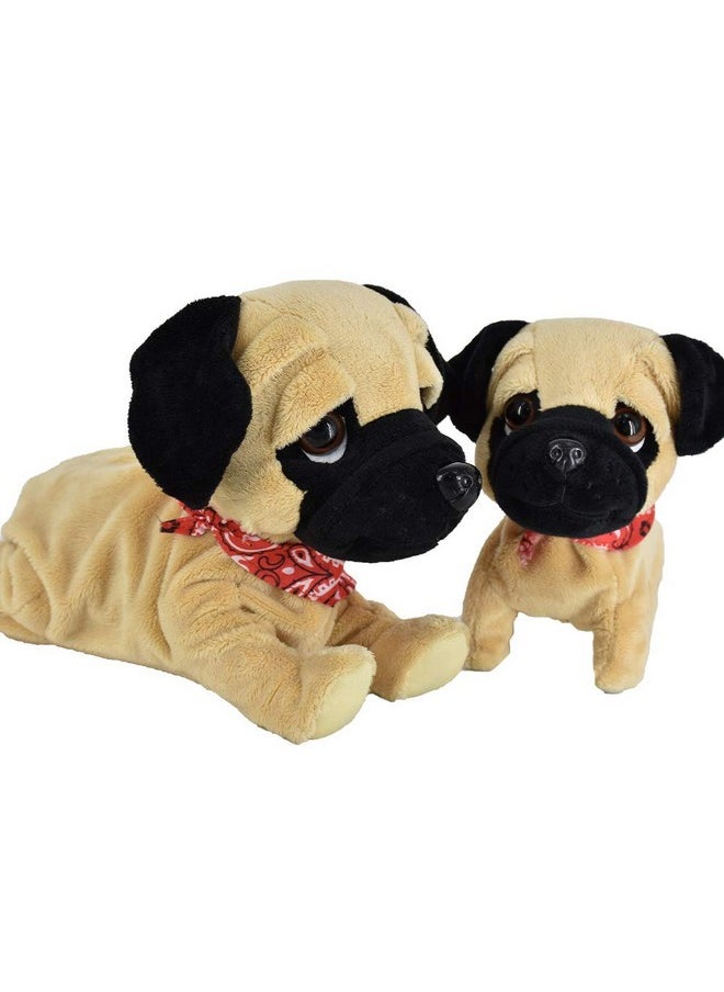 WEofferwhatYOUwant Pug Daddy & Pug Puppy - Plush Electronic Toy Dogs - Touch And Sound, Plays Tricks, Barks, And Cuddles. Enjoy Both Pugs Together. Ages 18 Months And Older  - Image 4