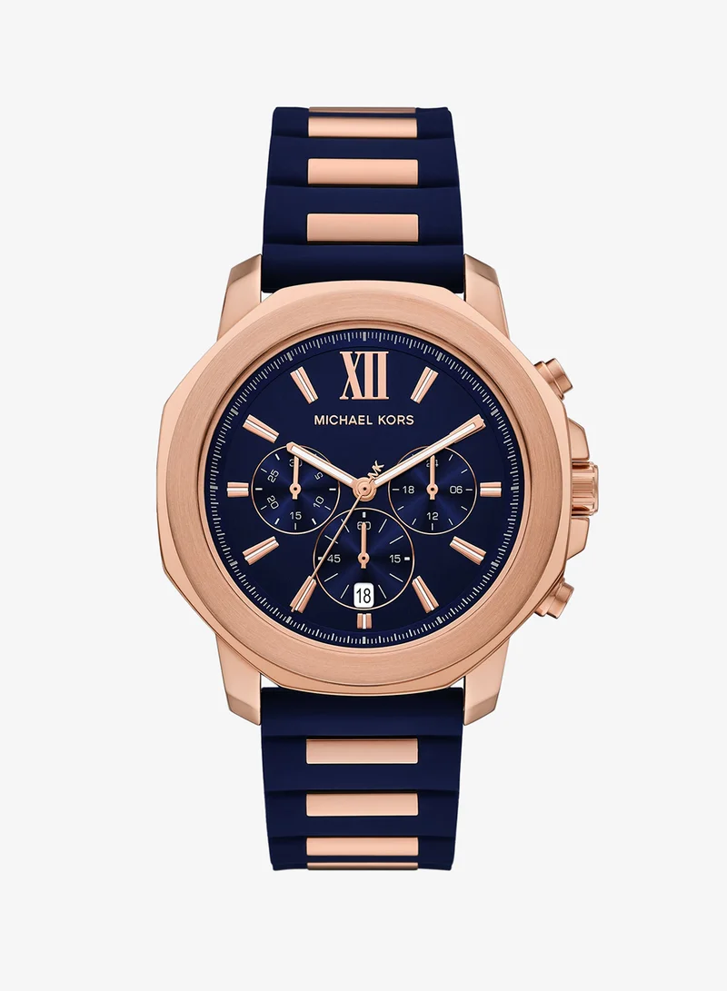 مايكل كورس Gold-Plated Silicone Strap Analog Watch