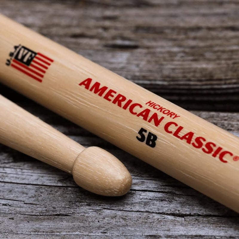 Vic Firth American Classic 5B Wood-Tipped Drumsticks - 3-Pack Bundle with Austin Bazaar Polishing Cloth - Image 3