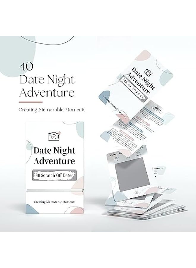 Valentines Day Gifts, 40 Date Ideas Card Games for Couples Date Night - Unique Date Deck Scratch Off Cards, Great Couple Gifts for Boyfriend- Romantic Newlywed Wedding for Him and Her - Image 3
