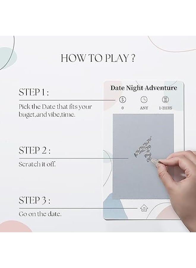 Valentines Day Gifts, 40 Date Ideas Card Games for Couples Date Night - Unique Date Deck Scratch Off Cards, Great Couple Gifts for Boyfriend- Romantic Newlywed Wedding for Him and Her - Image 4