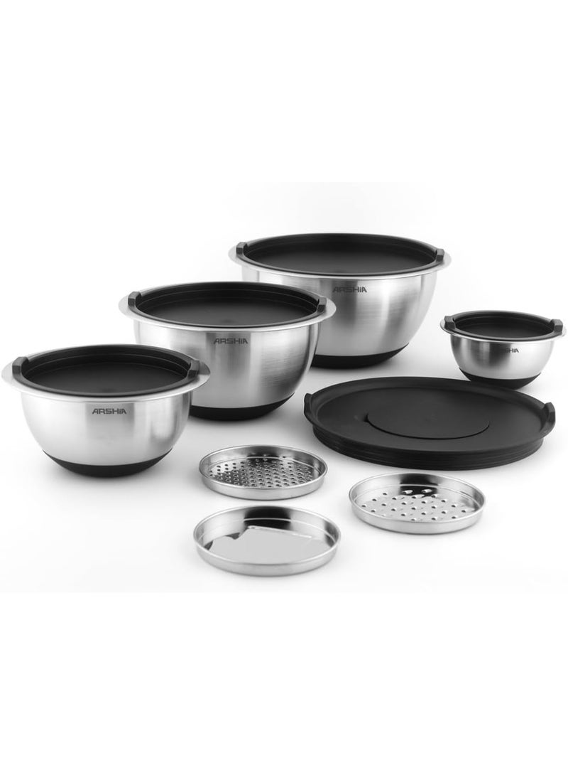 آرشيا طقم بولات للخلط من 12 قطعة مصنوعة من الفولاذ المقوم للصدأ ومزودة بمبشرة  من ارشيا MB278-3638 - Image 1