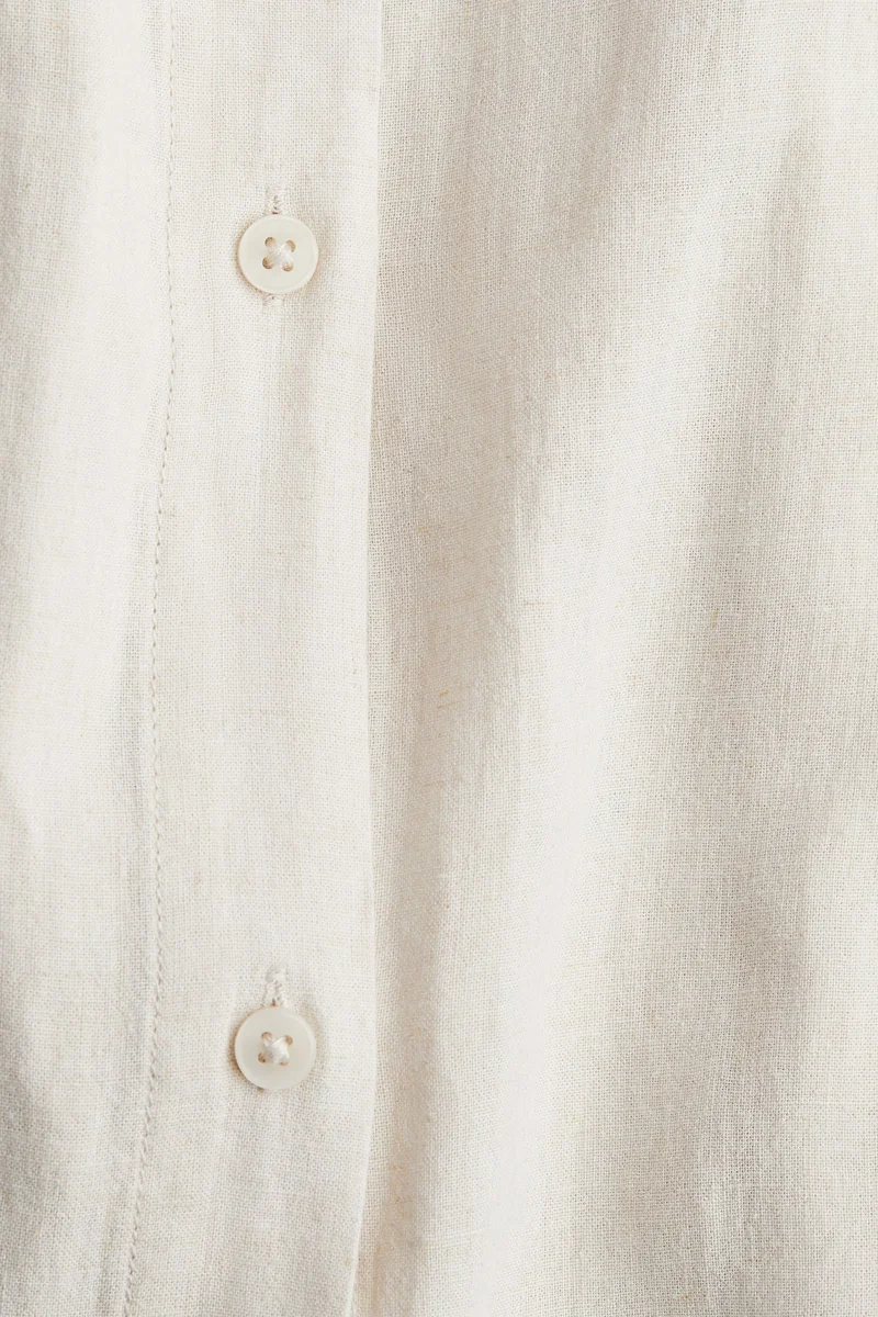 H&M  Linen-blend shirt dress for Women | Best Price UAE