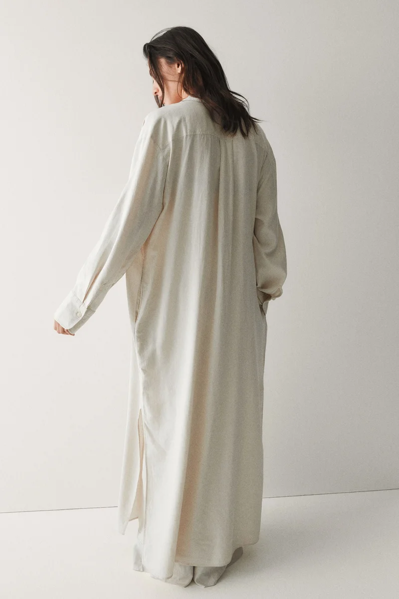 H&M  Linen-blend shirt dress for Women | Best Price UAE