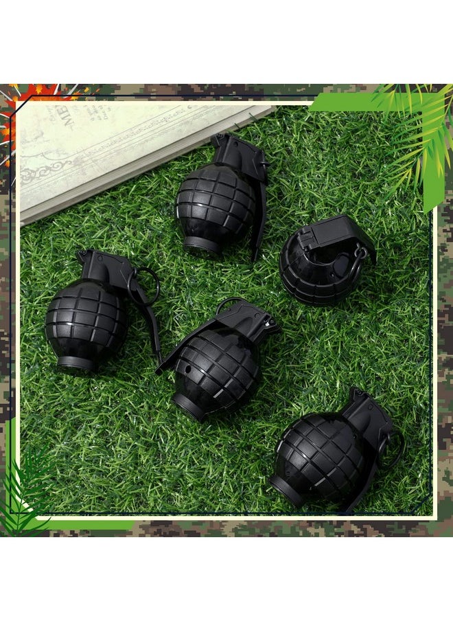 Sratte - 20 Pcs Plastic Hand Grenades With Realistic Sound Effects And Flashing Light Toy Grenades Fake Grenade Military Toys For Kids Pretend Army Role Play Prop Black - Image 1