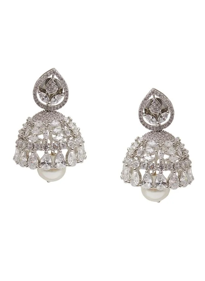 فويلا CZ Elegance Silver Plated Shiny Necklace Set