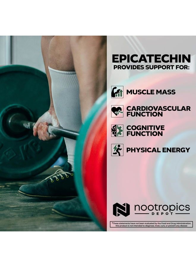 Nootropics Depot Epicatechin Tablets | 200mg (−)−Epicatechin + 6mg Piperine for Bioavailability | Green Tea Extract | Promotes Muscle Mass, Cardiovascular Health, and Energy | 90 Count - Image 4