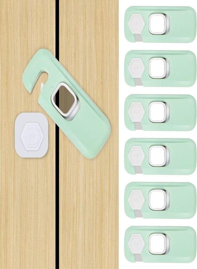 BLIXAR Fridge Locks for Children, Easy to Install Fridge Lock, Child Proof Cupboard Locks No Tools Need or Drill, Freezer Child Lock Apply to Max 1 inch(25mm) Sealing Strip (Green, 6) - Image 1