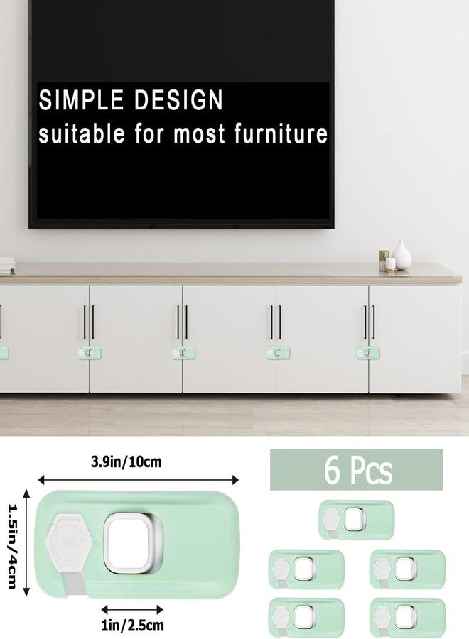 BLIXAR Fridge Locks for Children, Easy to Install Fridge Lock, Child Proof Cupboard Locks No Tools Need or Drill, Freezer Child Lock Apply to Max 1 inch(25mm) Sealing Strip (Green, 6) - Image 2
