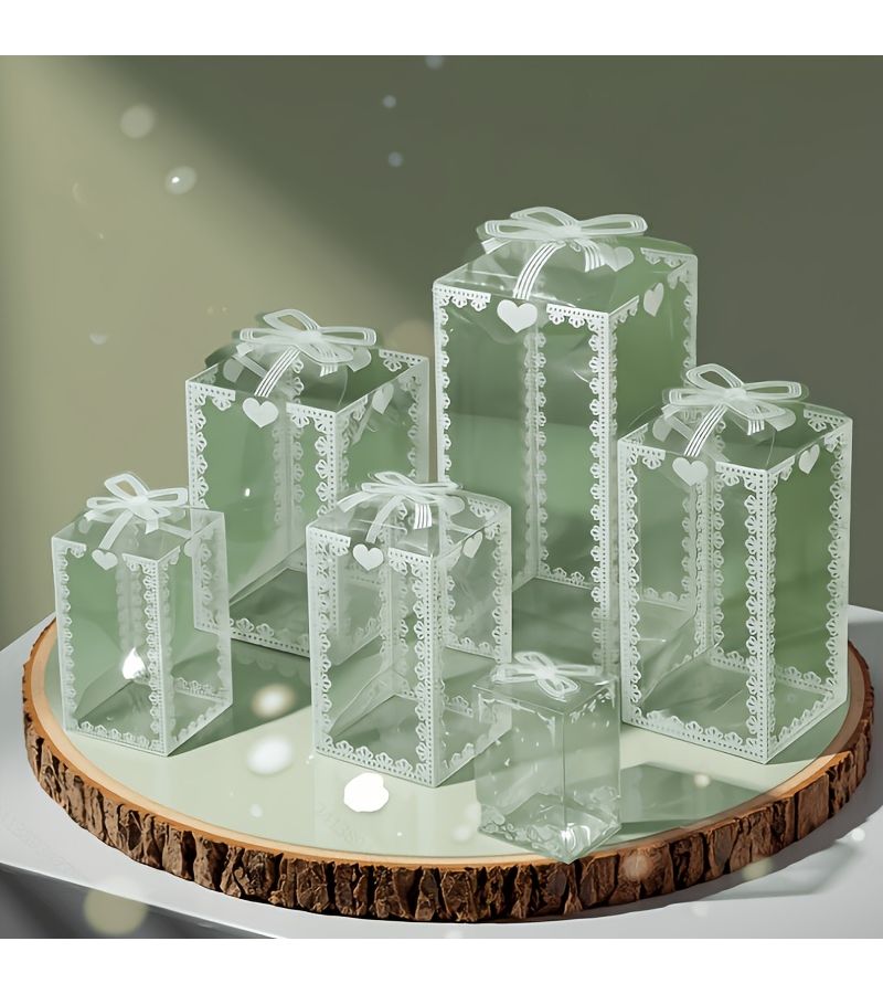 15Pcs Multisize Transparent PVC Gift Boxes For Wedding Birthday Party Decor - Image 1