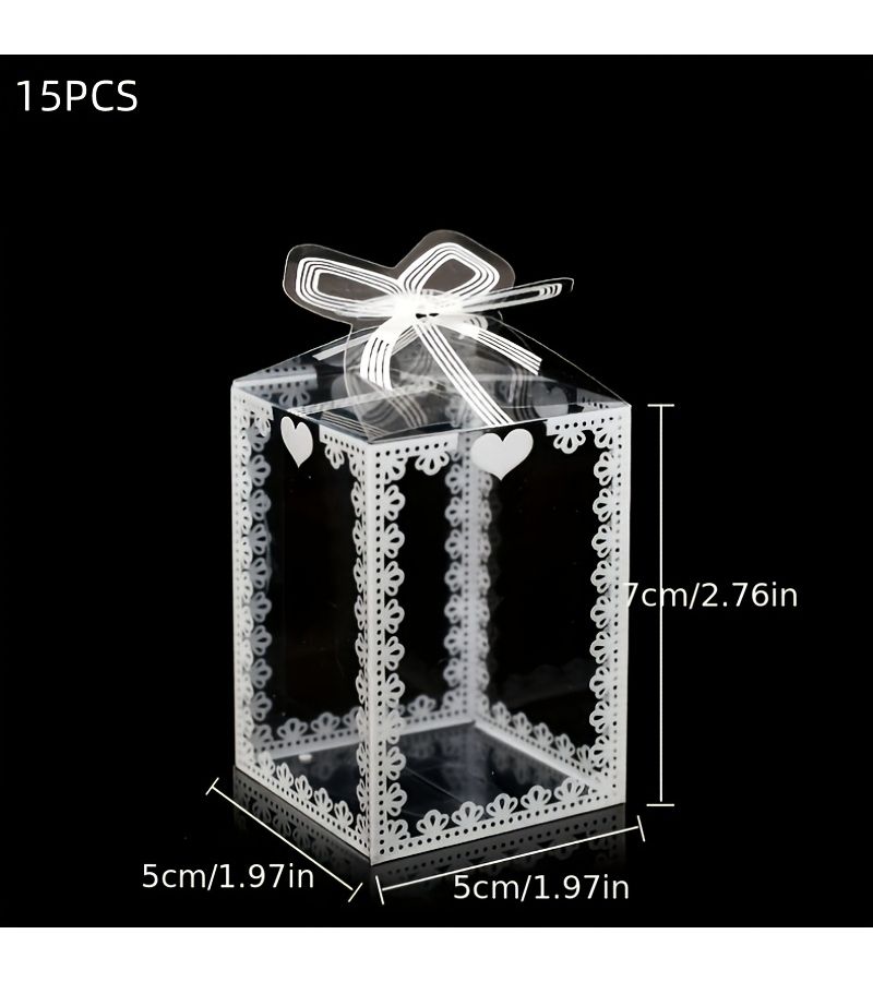 15Pcs Multisize Transparent PVC Gift Boxes For Wedding Birthday Party Decor - Image 3